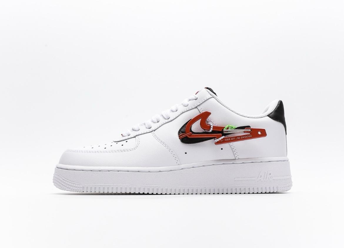 Nike Air Force 1 Low Premium Carabiner White Swoosh Red