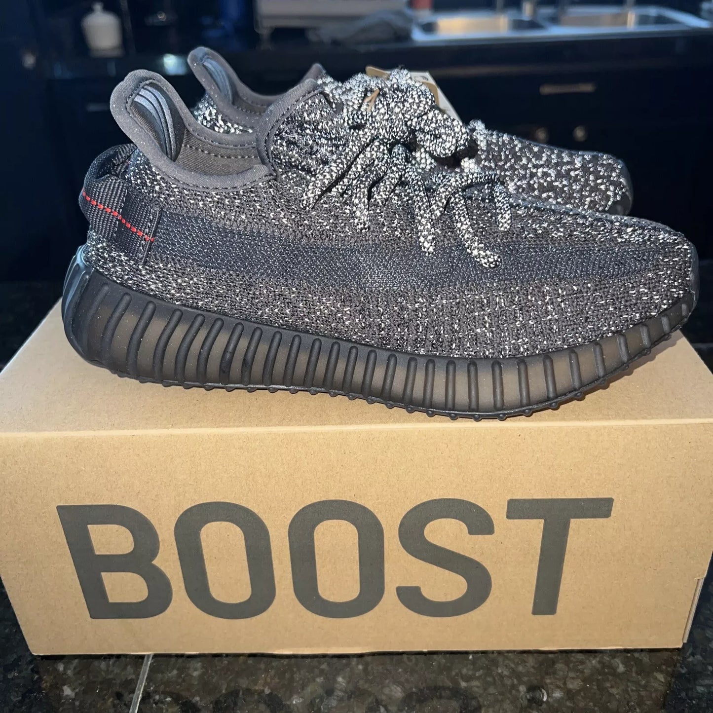 Adidas Yeezy boost “Static Black”-reflective